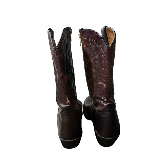 Double H Men's Multi Color Side Zip Up Boots Size 11 D Leather Distressed Boots - Picture 7 of 10